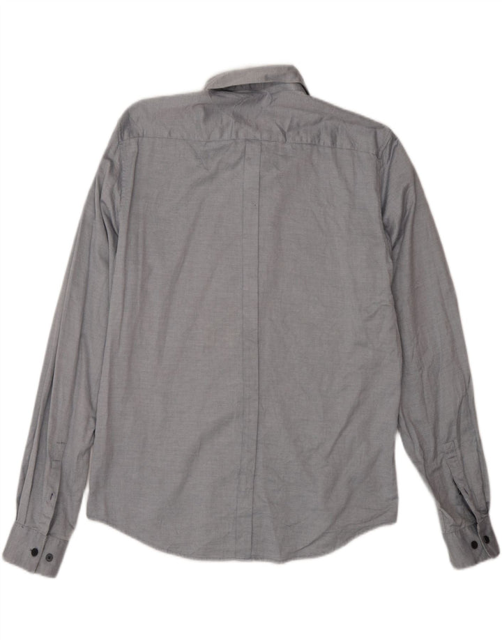 Dkny Mens Shirt Large Grey Cotton