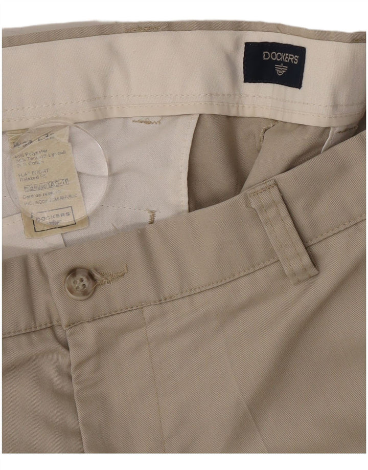 Dockers Mens Straight Chino Trousers W34 L30 Beige Polyester
