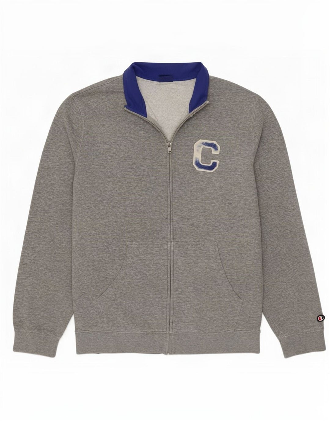 Champion Mens Tracksuit Top Jacket XL Grey Flecked Polyester