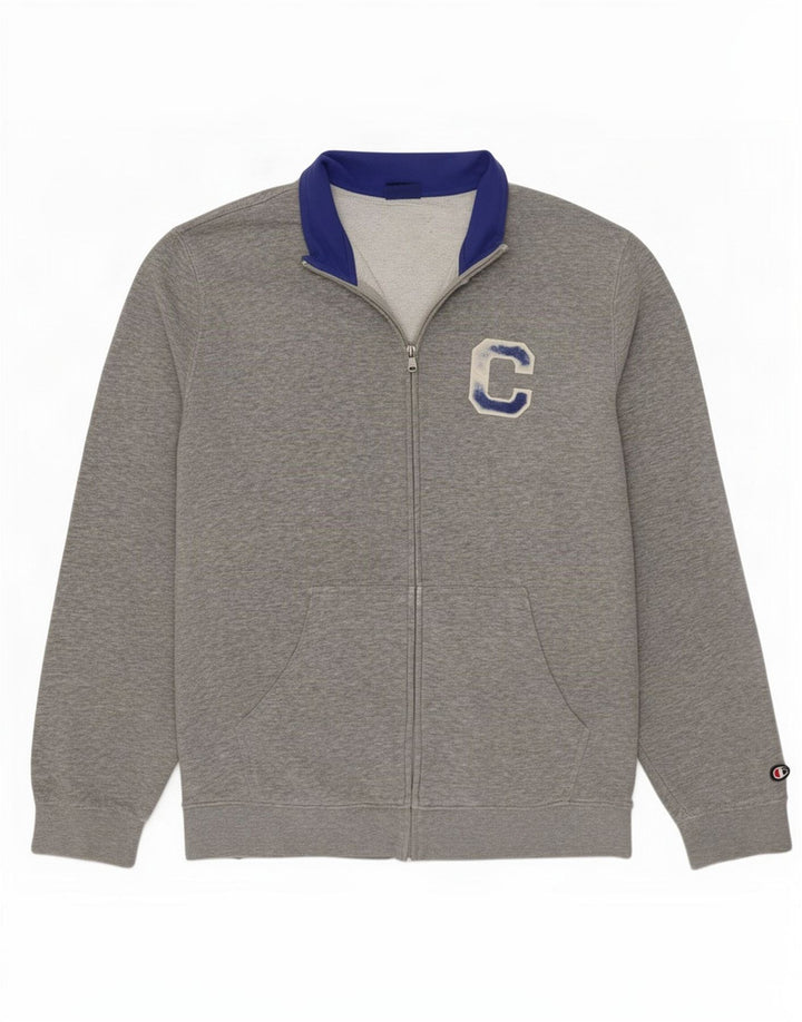 Champion Mens Tracksuit Top Jacket XL Grey Flecked Polyester