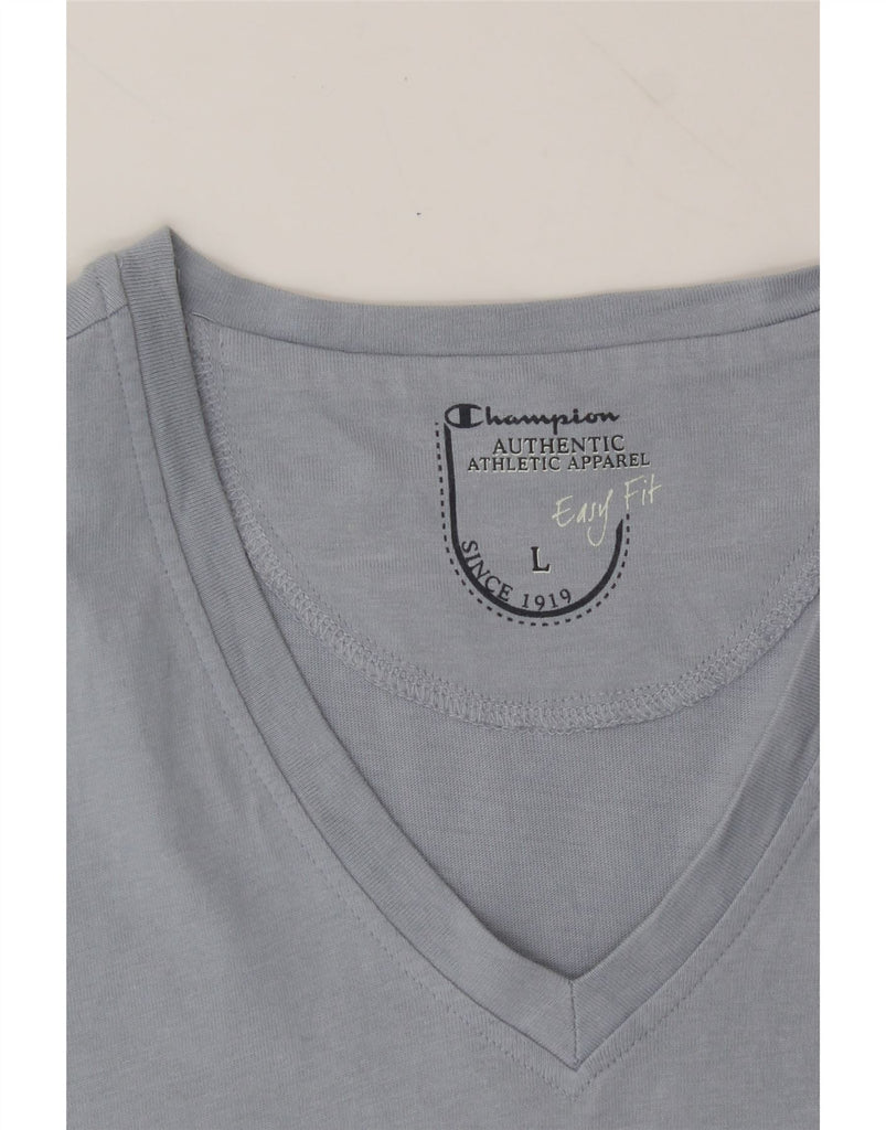 CHAMPION Womens Easy Fit T-Shirt Top UK 16 Large Grey Cotton Vintage Champion and Second-Hand Champion from Messina Hembry 