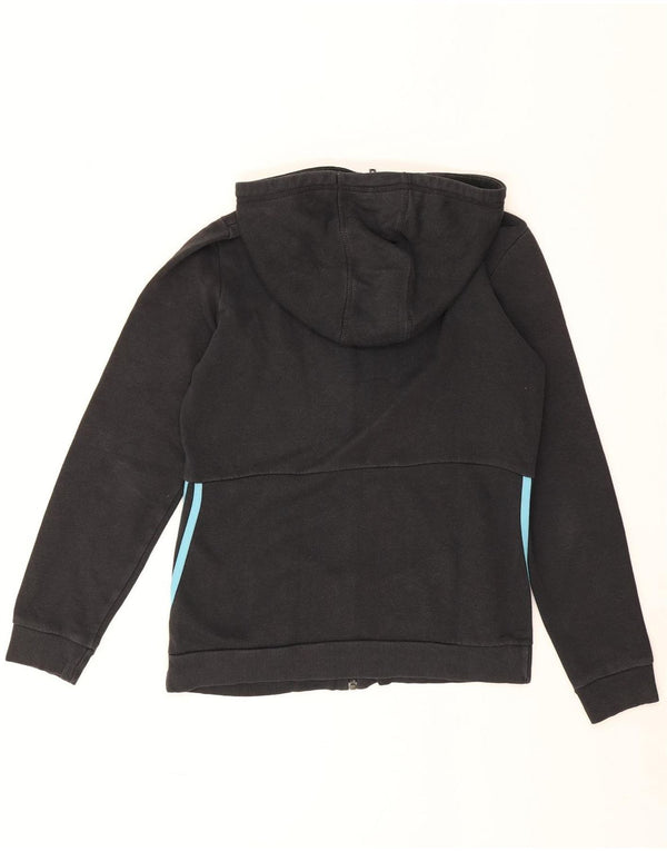 Adidas Womens Zip Hoodie Sweater UK 12/14 Medium Black Cotton