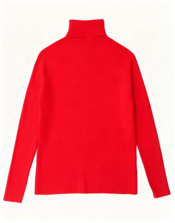 Marks & Spencer Womens Roll Neck Jumper Sweater UK 14 Medium Red Viscose