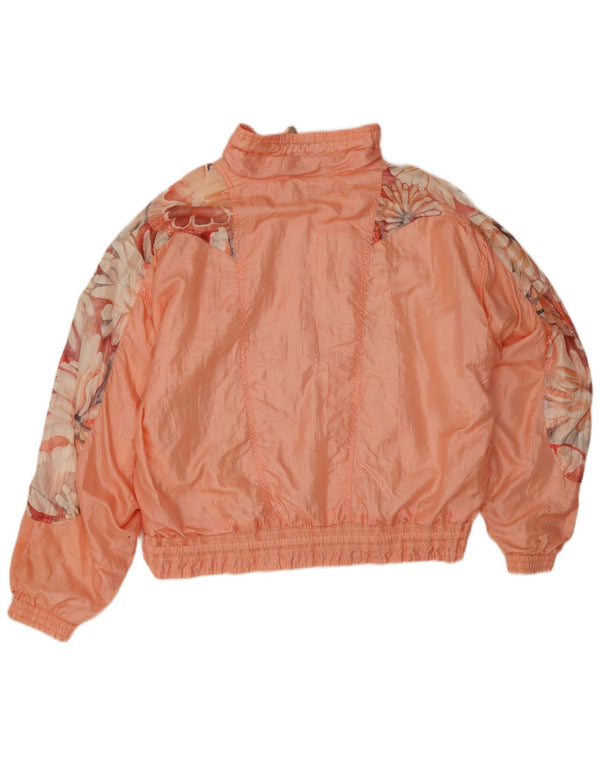 Maser M Womens Oversized Tracksuit Top Jacket UK 12 Medium Pink Floral
