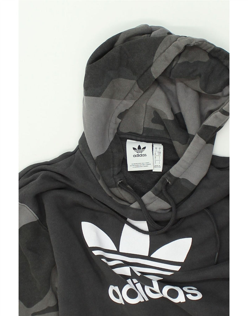 ADIDAS Mens Graphic Hoodie Jumper Small Grey Camouflage Cotton | Vintage Adidas | Thrift | Second-Hand Adidas | Used Clothing | Messina Hembry 