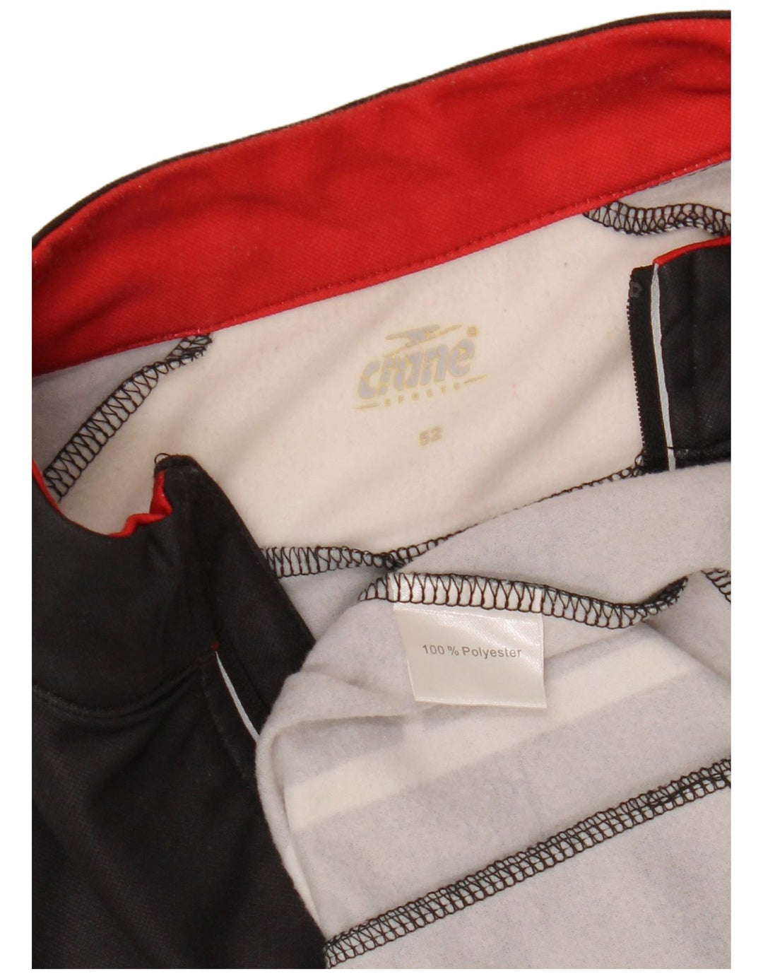 CRANE Mens Zip Neck Pullover Tracksuit Top IT 52 Large Black Geometric