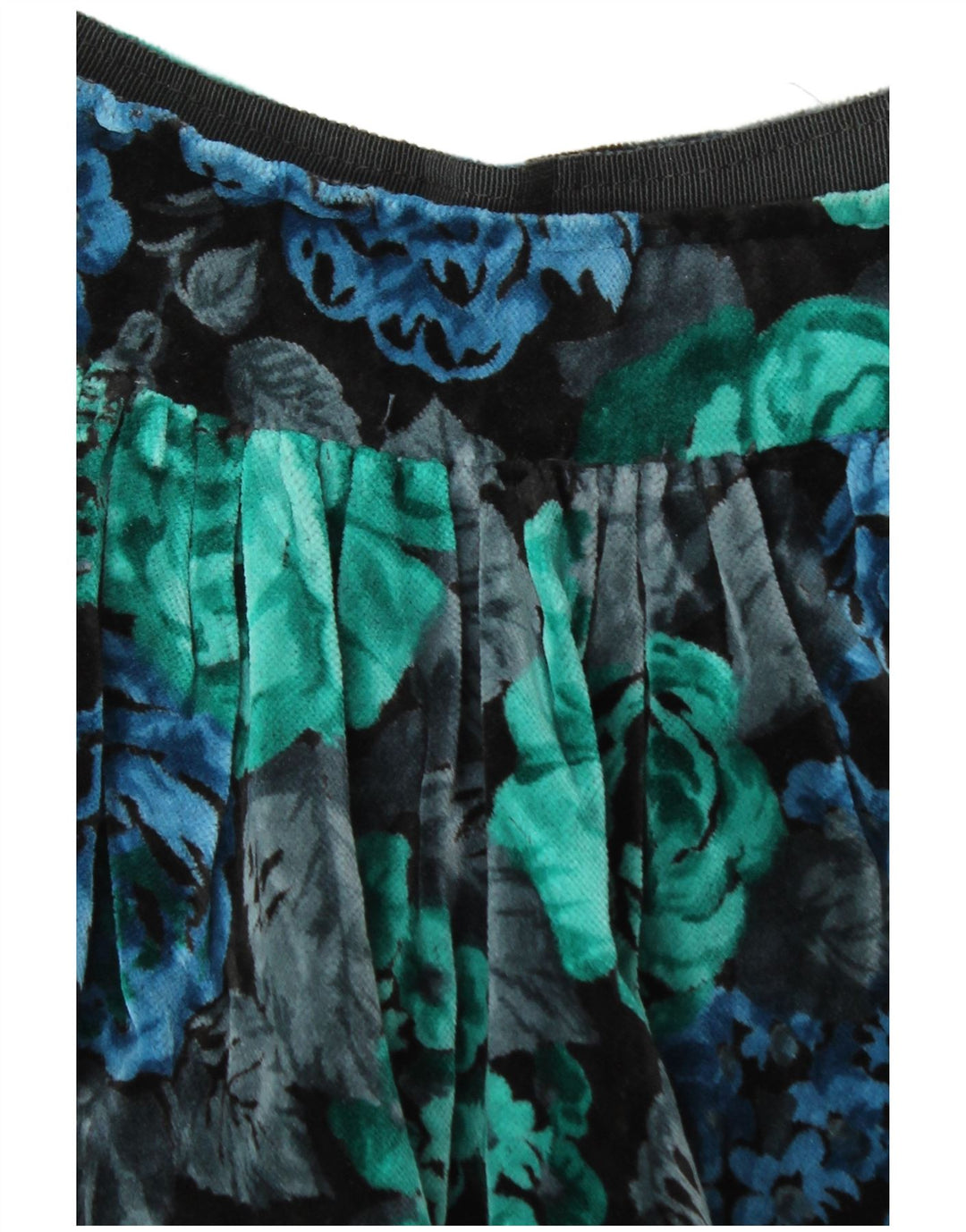 Vintage Womens Velvet A-Line Skirt W28 Medium Multicoloured Floral