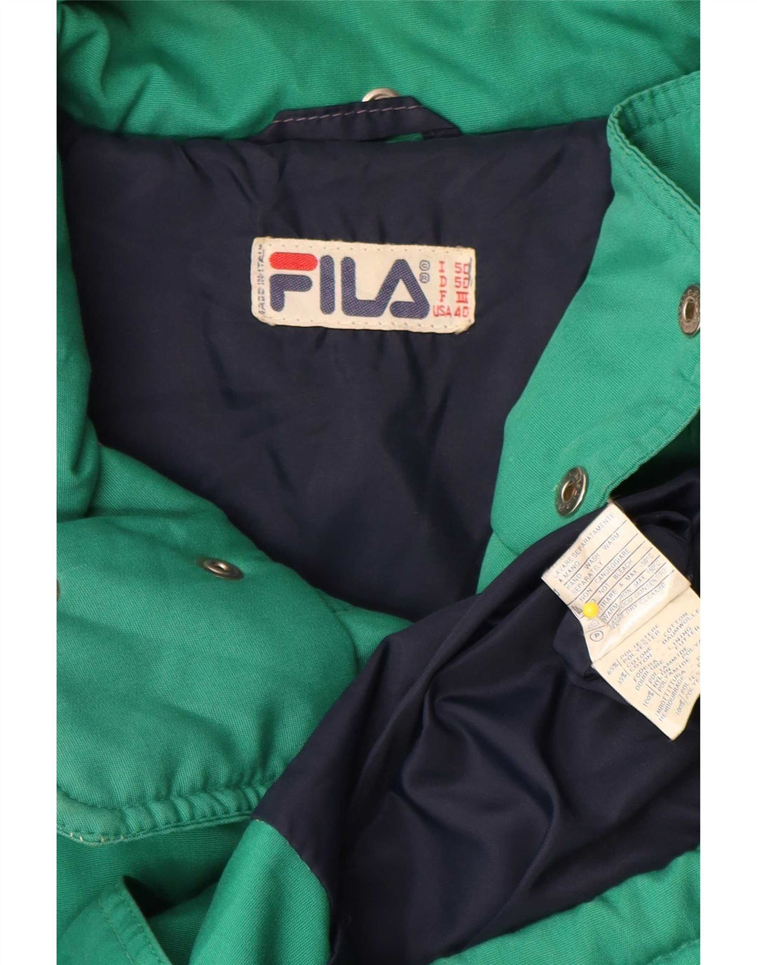Fila Mens Ski Jacket IT 50 Medium Green Polyester