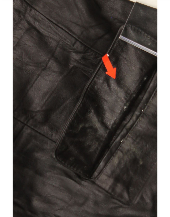 VINTAGE Womens Leather Jacket IT 46 Large Black Leather Vintage Vintage and Second-Hand Vintage from Messina Hembry 