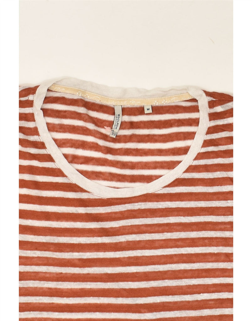 WOOLRICH Womens Top Long Sleeve UK 14 Medium Brown Striped | Vintage Woolrich | Thrift | Second-Hand Woolrich | Used Clothing | Messina Hembry 