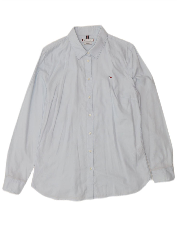 Tommy Hilfiger Womens Regular Fit Shirt UK 12 Medium Blue Cotton Classic