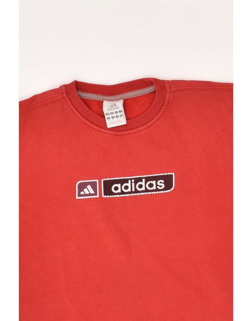 ADIDAS Boys Graphic Sweatshirt Jumper 7-8 Years Red Cotton | Vintage Adidas | Thrift | Second-Hand Adidas | Used Clothing | Messina Hembry 