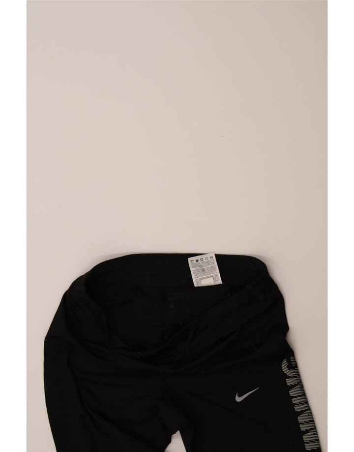 NIKE Womens Graphic Leggings UK 8 Small Black Polyester Vintage Nike and Second-Hand Nike from Messina Hembry 