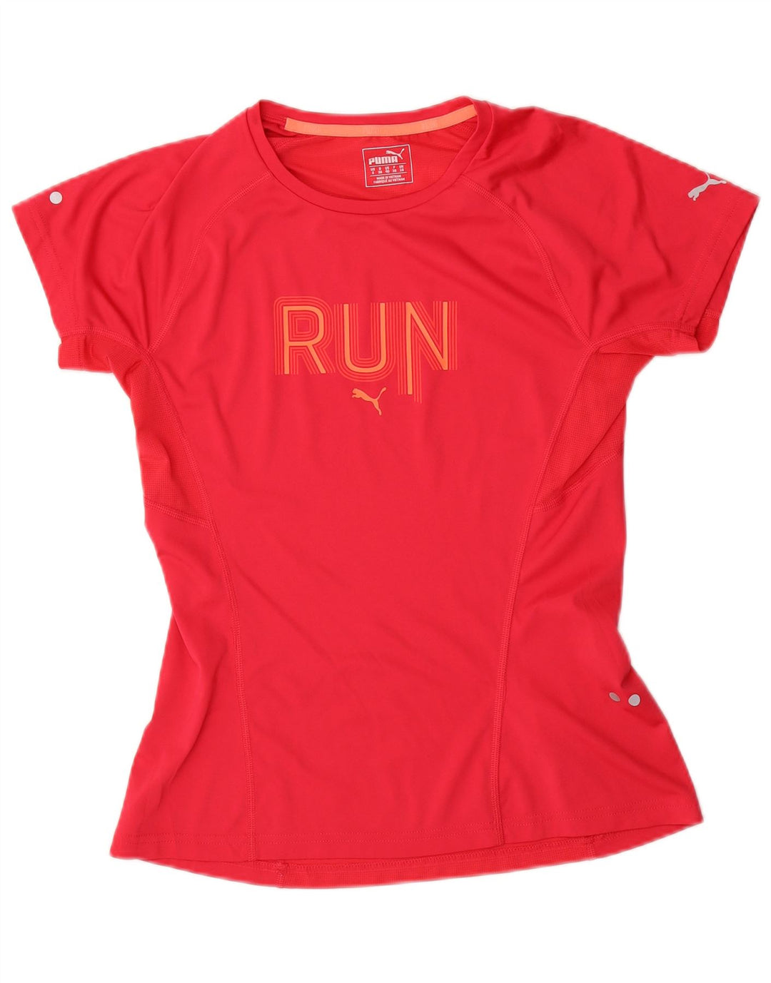 Puma Womens Graphic T-Shirt Top UK 10 Small Red Polyester