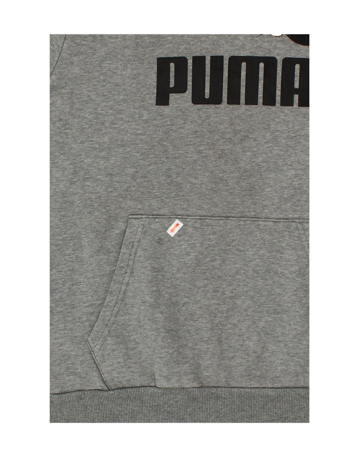 PUMA Mens Graphic Hoodie Jumper Medium Grey Cotton Vintage Puma and Second-Hand Puma from Messina Hembry 