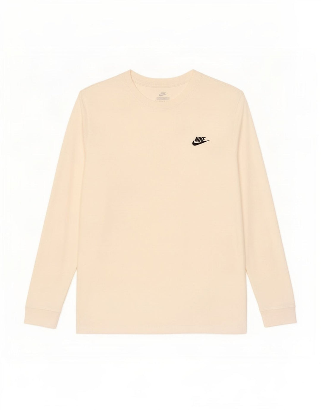 Nike Mens Top Long Sleeve Large Off White Cotton