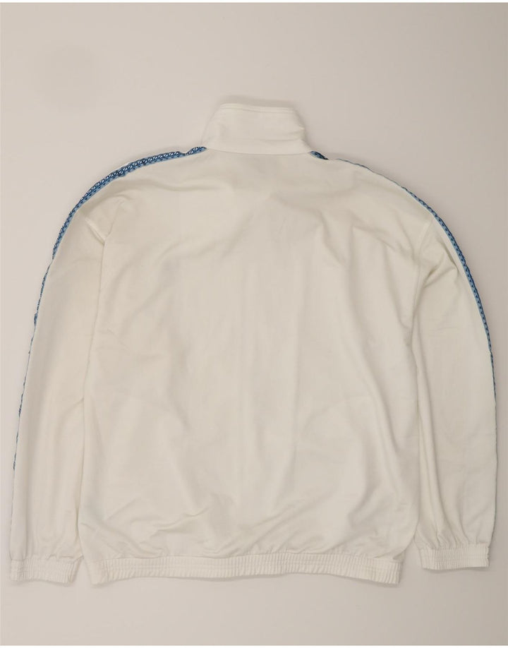DIADORA Mens Graphic Tracksuit Top Jacket UK 42 Large White Polyester