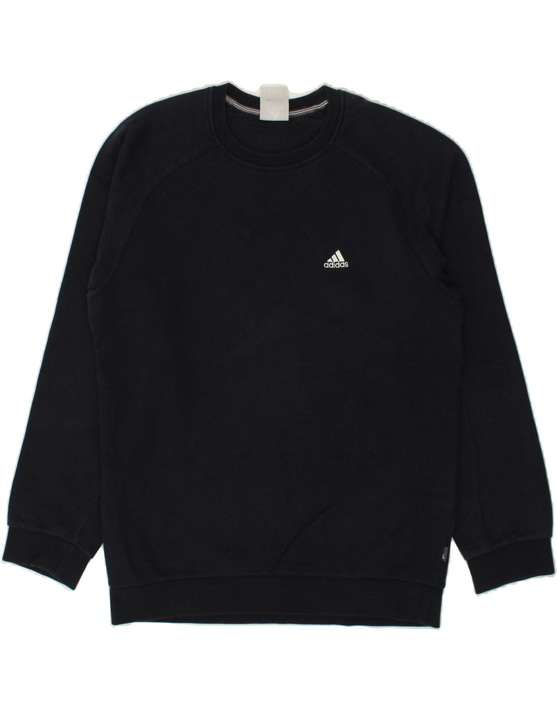 ADIDAS Mens Sweatshirt Jumper Small Navy Blue Cotton Vintage Adidas and Second-Hand Adidas from Messina Hembry 