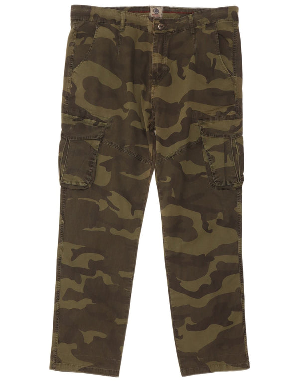 Marshall Angel Mens Straight Cargo Trousers W40 L30 Khaki Camouflage Cotton