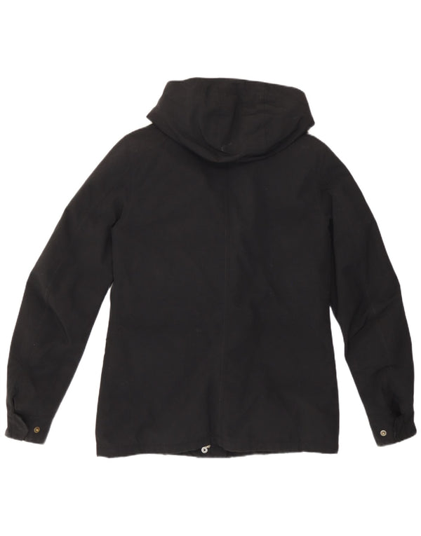 Belstaff Womens Hooded Utility Jacket EU 40 Medium Black Polyamide