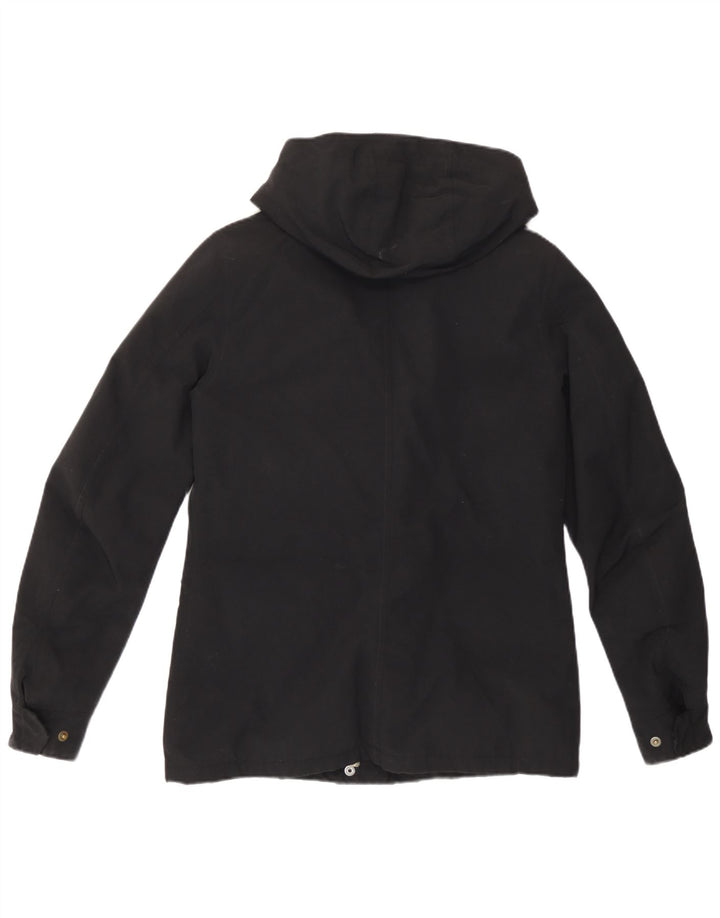 Belstaff Womens Hooded Utility Jacket EU 40 Medium Black Polyamide