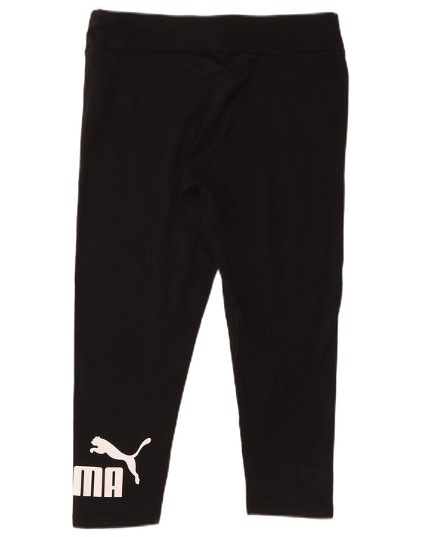 Puma Womens Graphic Capri Leggings UK 12 Medium Black Cotton
