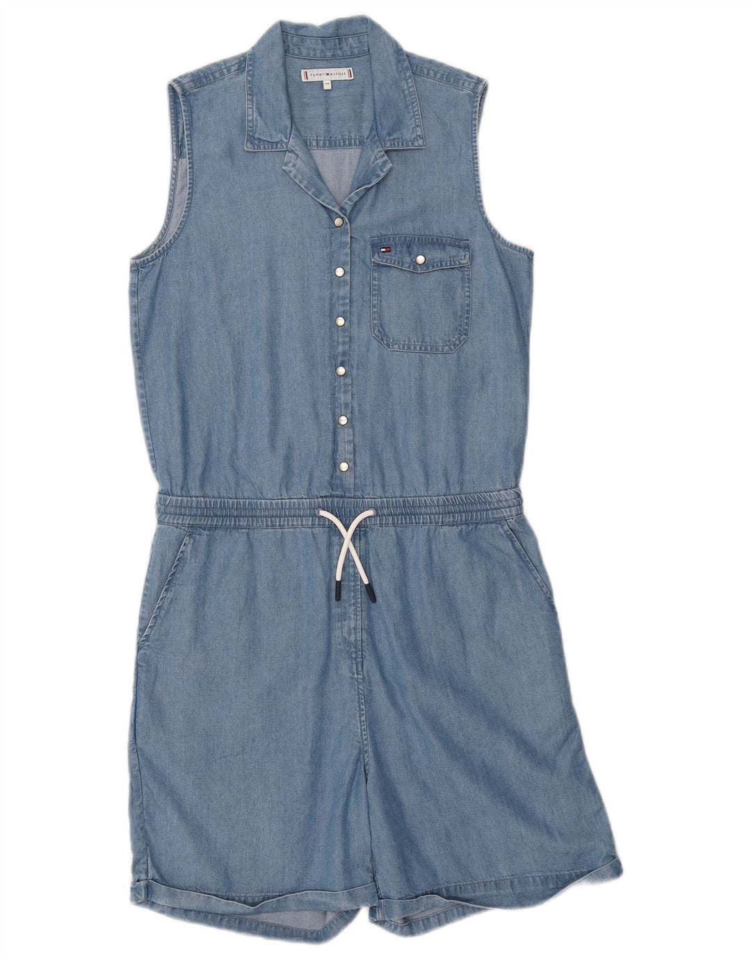 TOMMY HILFIGER Girls Sleeveless Denim Playsuit 14-15 Years  Blue