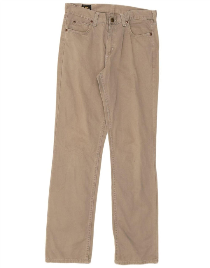 LEE Mens Straight Jeans W31 L33 Beige Cotton