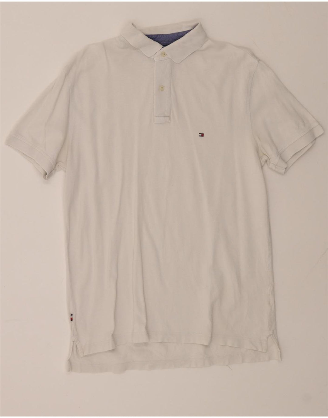 TOMMY HILFIGER Mens Polo Shirt Large White Cotton Vintage Tommy Hilfiger and Second-Hand Tommy Hilfiger from Messina Hembry 
