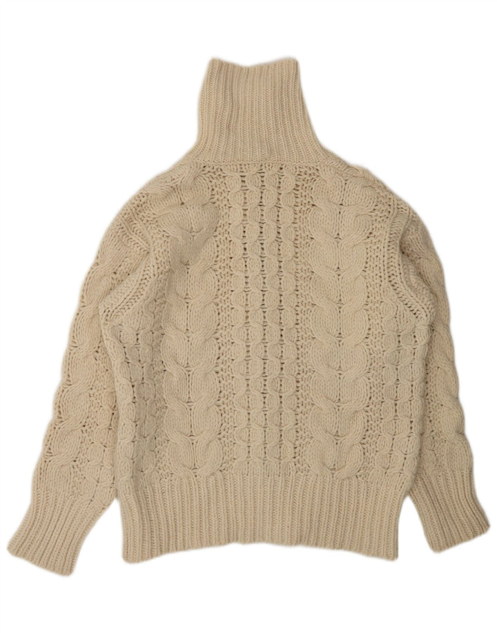 Post Card Mens Full Zip Cardigan Sweater Small Off White Wool