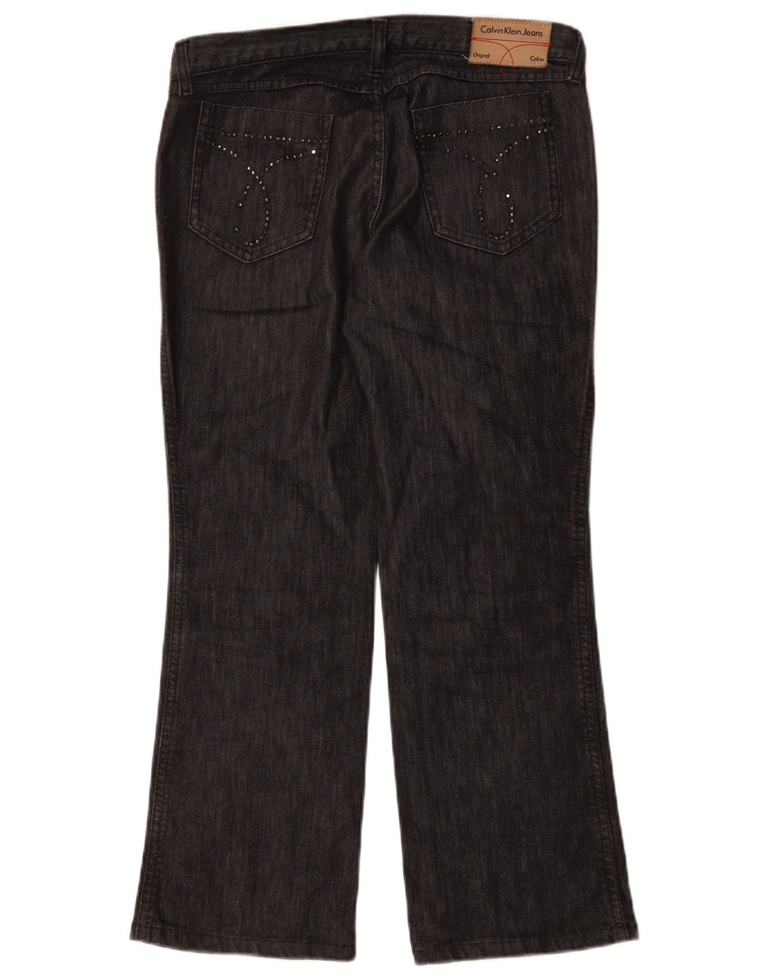 Calvin Klein Womens Straight Jeans W30 L28 Black Cotton