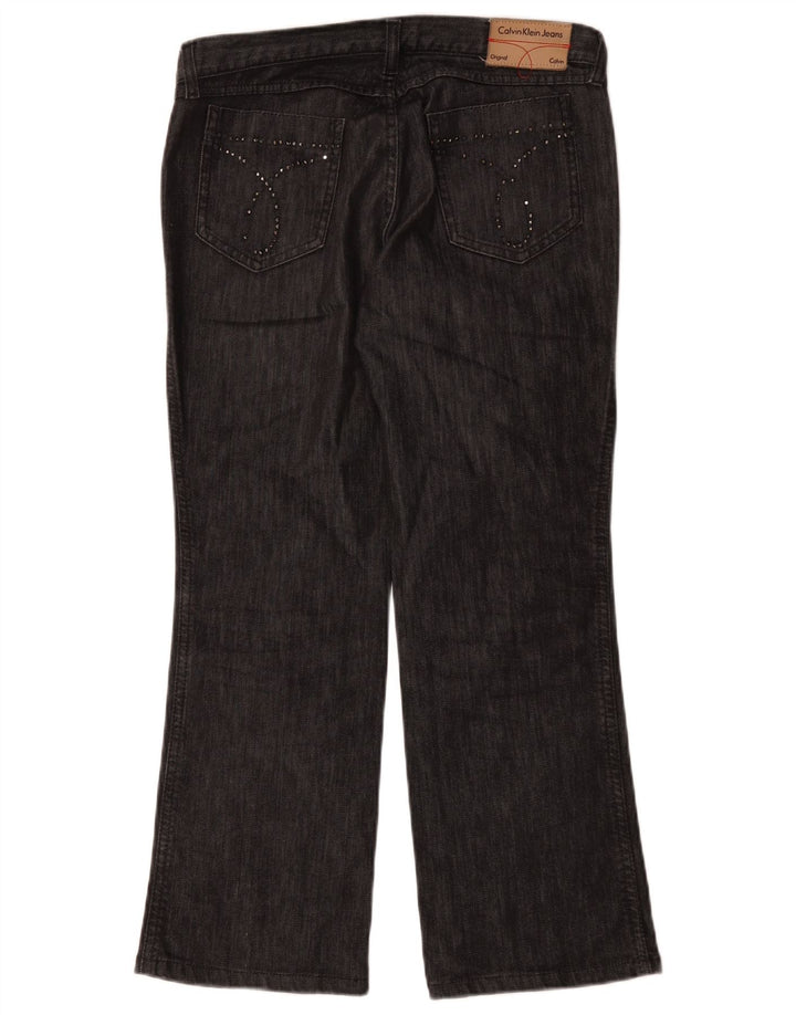 Calvin Klein Womens Straight Jeans W30 L28 Black Cotton