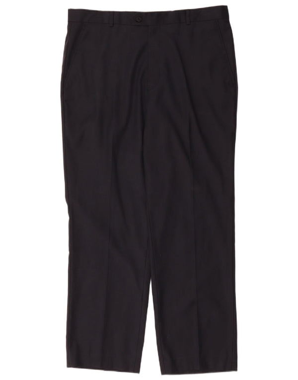 Giorgio Armani Mens Straight Suit Trousers W37 L29 Navy Blue Wool