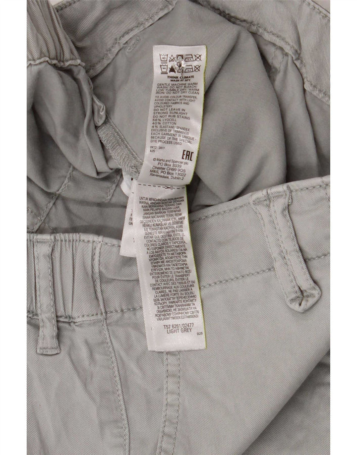 Marks & Spencer Womens Crop Cargo Trousers UK 14 Medium W30 L25 Grey