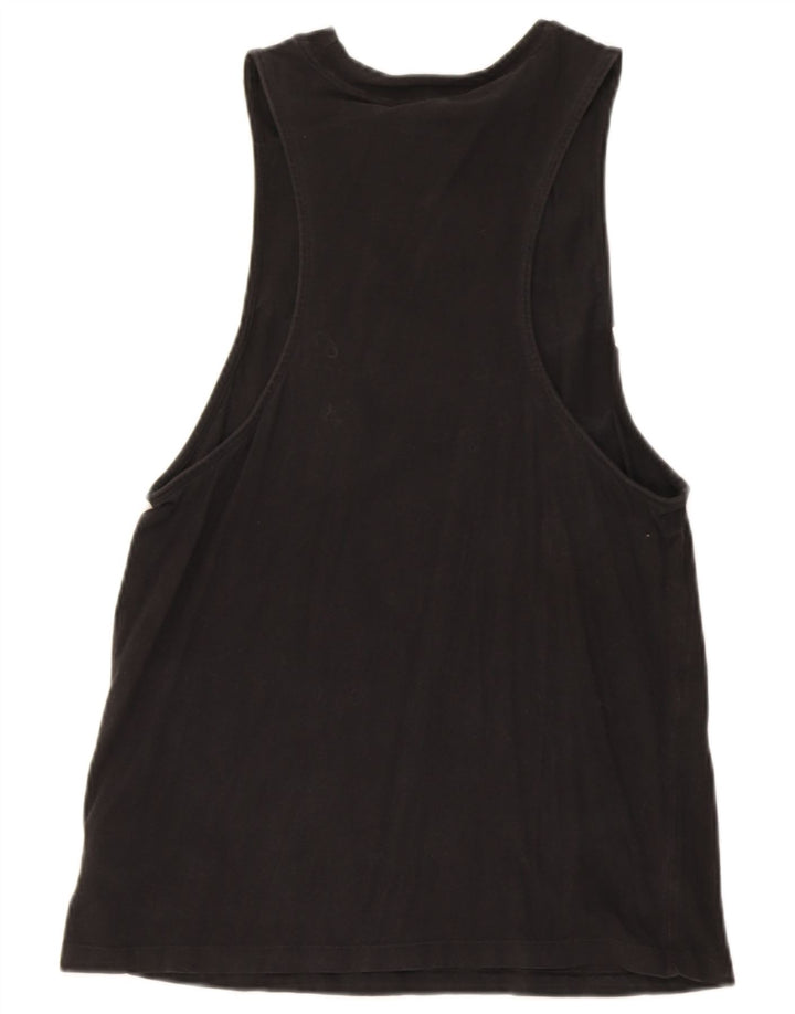 Adidas Womens Graphic Vest Top UK 12 Medium Black Cotton