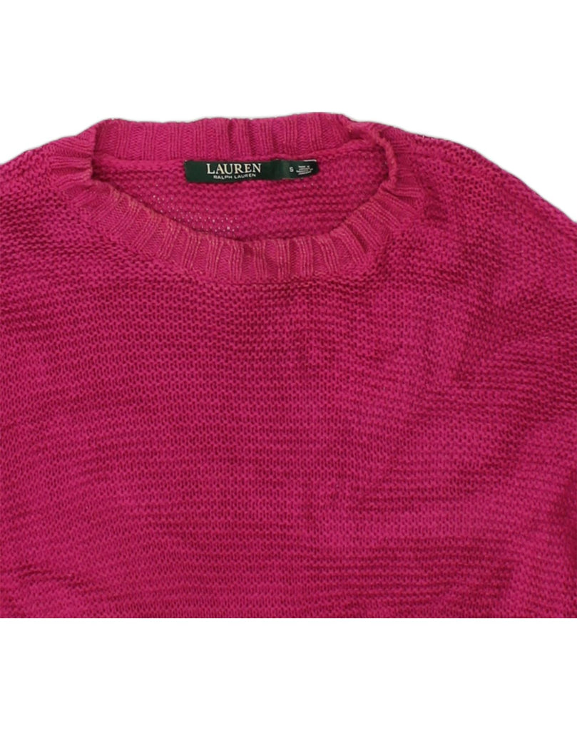 RALPH LAUREN POLO SPORT Womens Boat Neck Jumper Sweater UK 10 Small Pink | Vintage Ralph Lauren Polo Sport | Thrift | Second-Hand Ralph Lauren Polo Sport | Used Clothing | Messina Hembry 