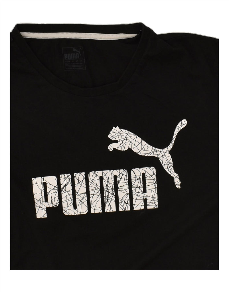 PUMA Mens Graphic T-Shirt Top 2XL Black Cotton | Vintage Puma | Thrift | Second-Hand Puma | Used Clothing | Messina Hembry 