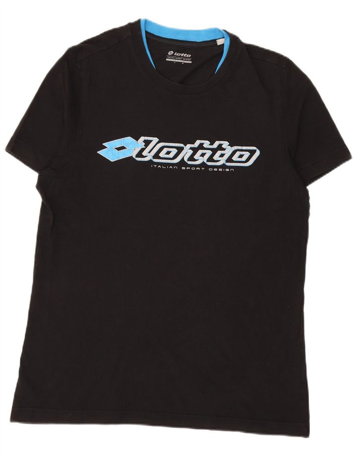 LOTTO Mens Graphic T-Shirt Top Medium Black