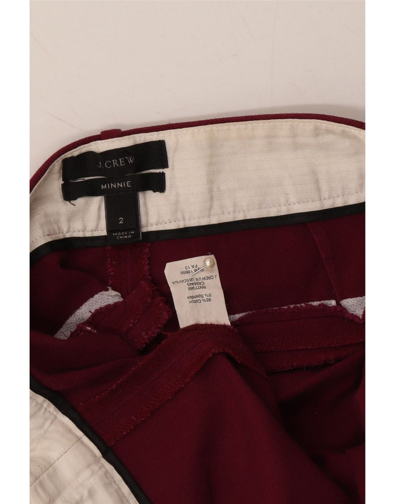 J. CREW Womens Minnie Slim Cropped Trousers US 2 XS W30 L24 Purple Cotton Vintage J. Crew and Second-Hand J. Crew from Messina Hembry 