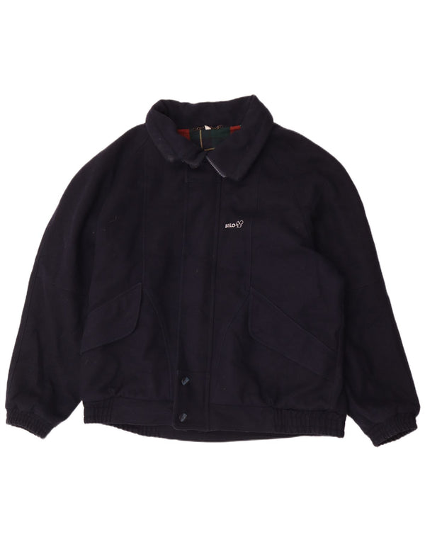 Bailo Mens Loose Fit Bomber Jacket IT 52 XL Navy Blue Wool