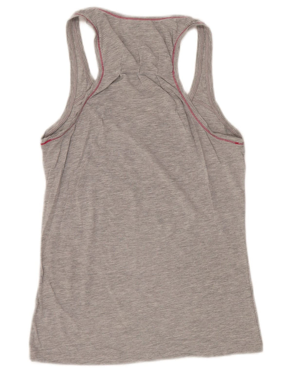 Adidas Womens Graphic Vest Top UK 12 Medium Grey Flecked