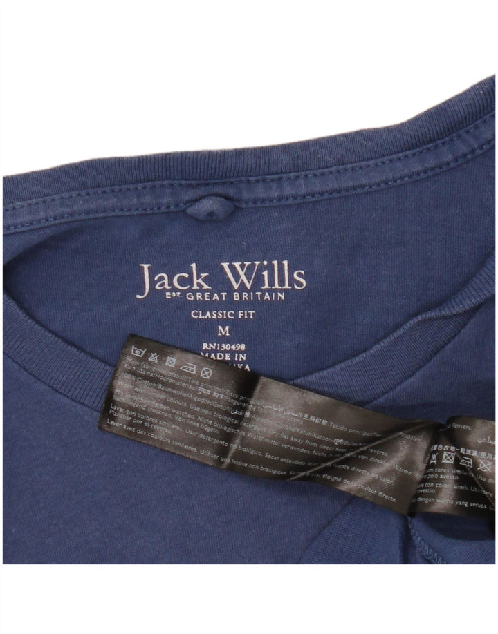 Jack Wills Mens Classic Fit T-Shirt Top Medium Blue Cotton