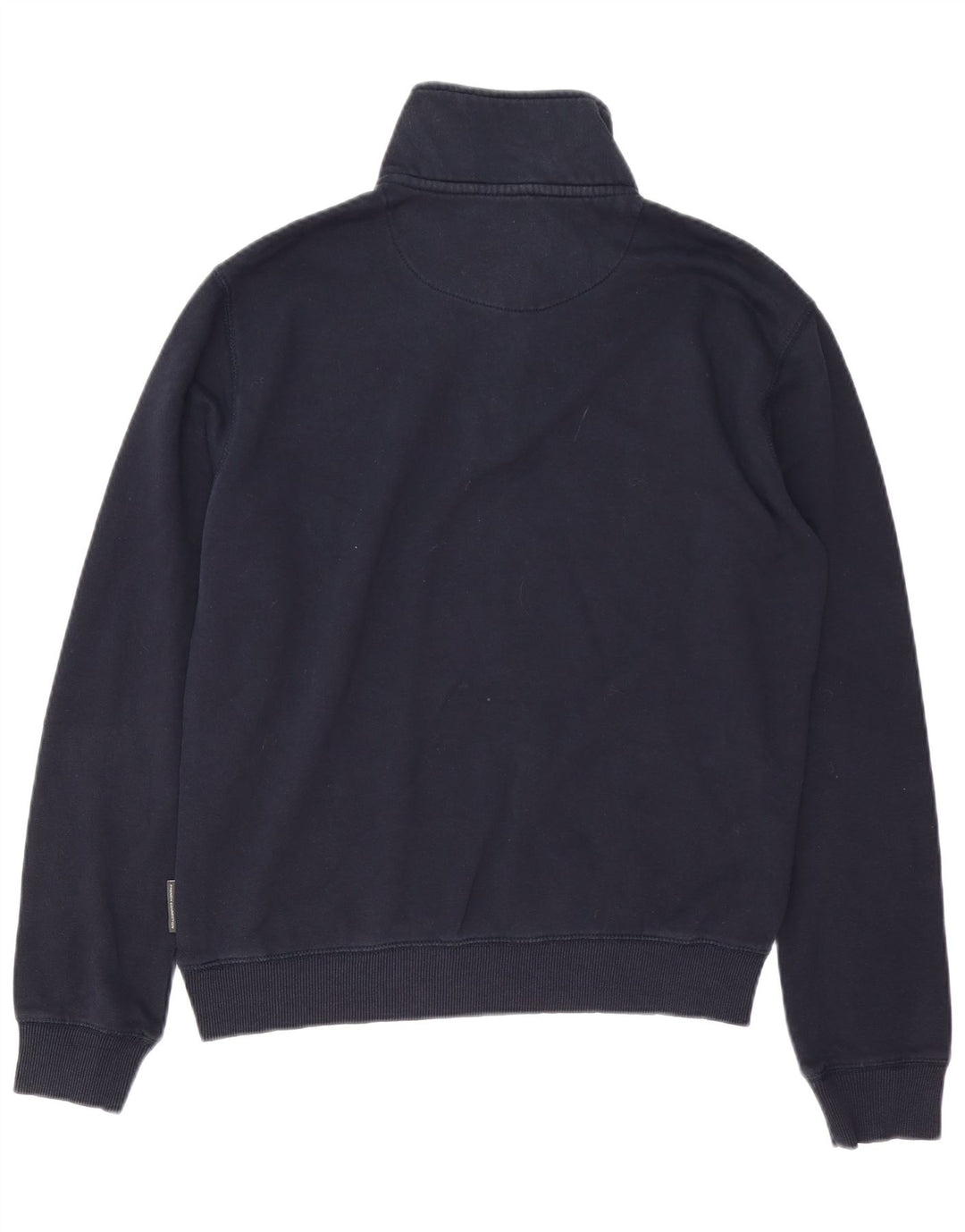 FRENCH CONNECTION Mens Zip Neck Sweatshirt Jumper Medium Navy Blue Cotton