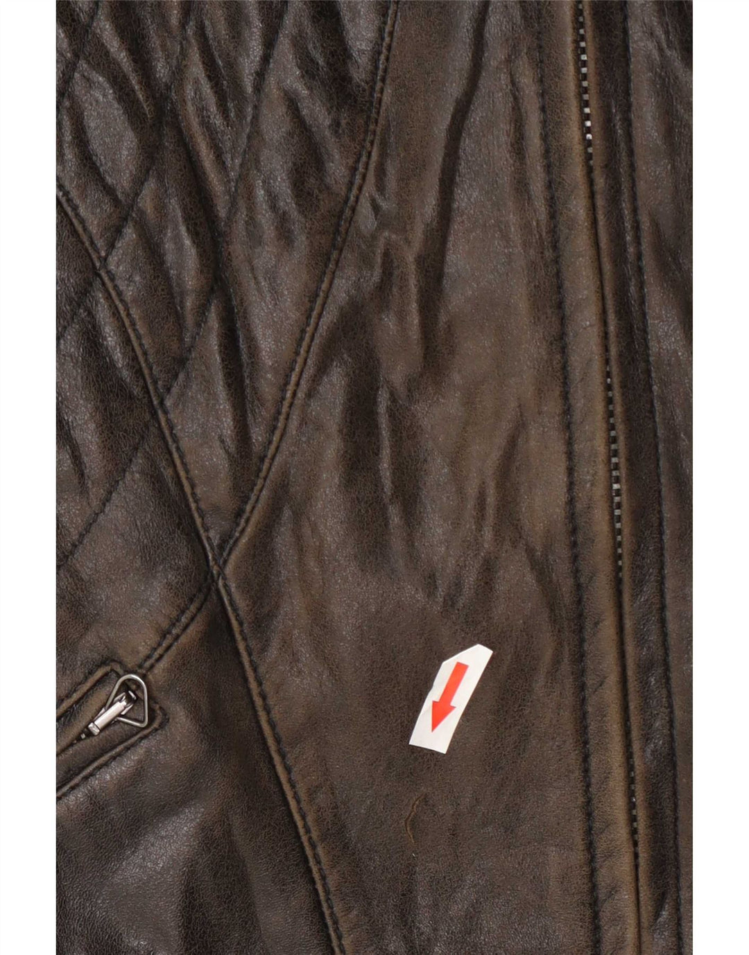 Trussardi Womens Biker Leather Jacket UK 14 Medium Brown