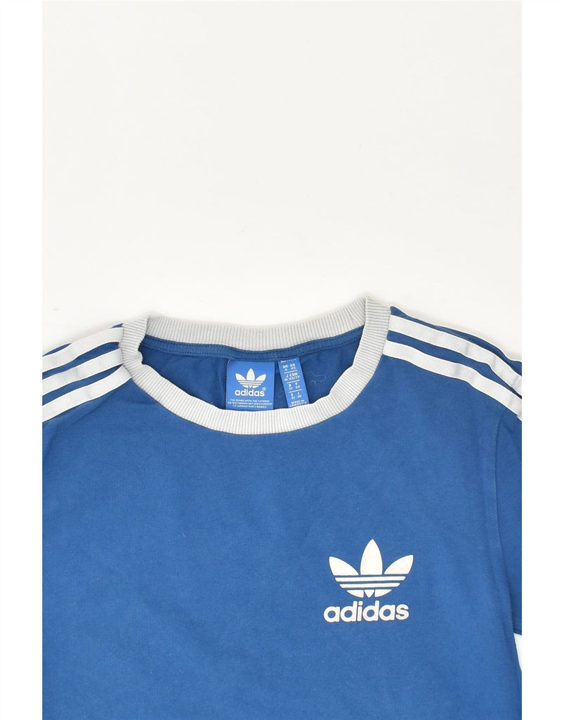 ADIDAS Womens Top Long Sleeve UK 6 XS Blue Cotton | Vintage Adidas | Thrift | Second-Hand Adidas | Used Clothing | Messina Hembry 