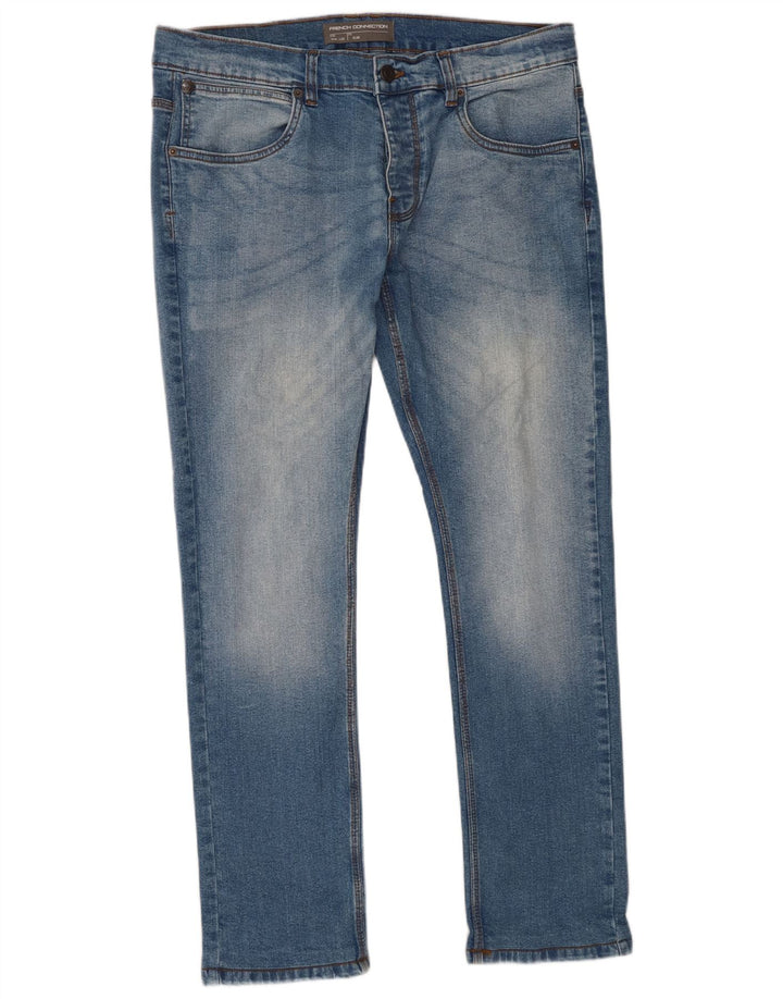 French Connection Mens Slim Jeans W36 L32 Blue Cotton