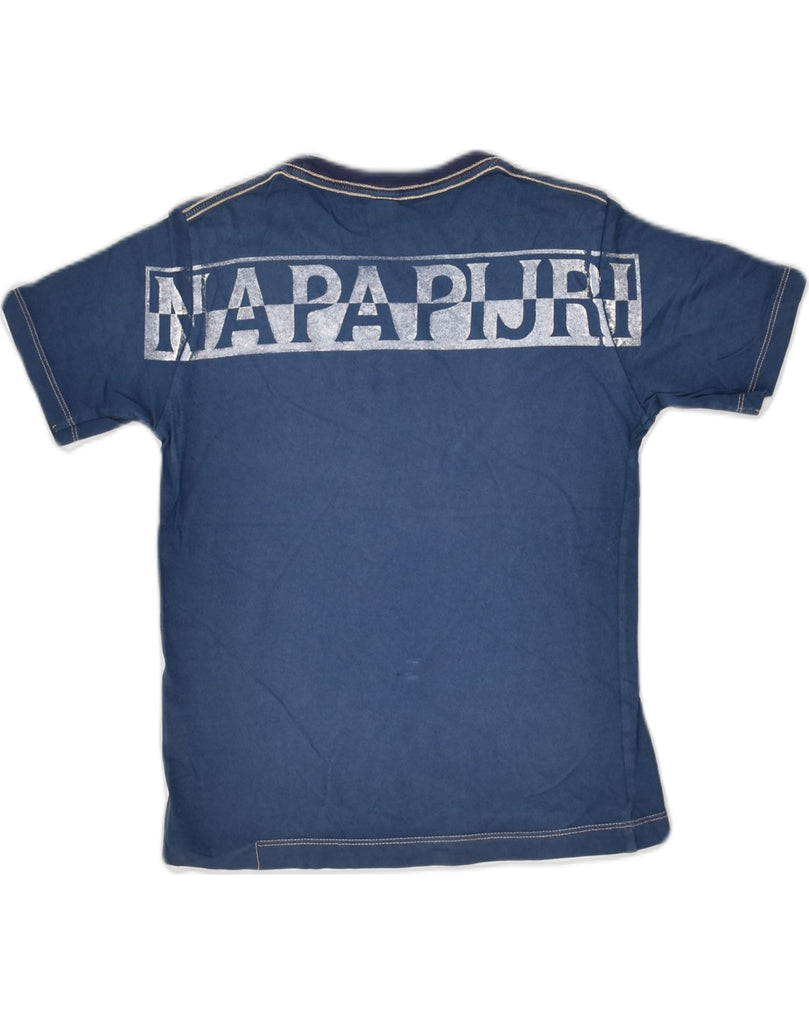 NAPAPIJRI Boys Graphic T-Shirt Top 7-8 Years Navy Blue Cotton | Vintage Napapijri | Thrift | Second-Hand Napapijri | Used Clothing | Messina Hembry 