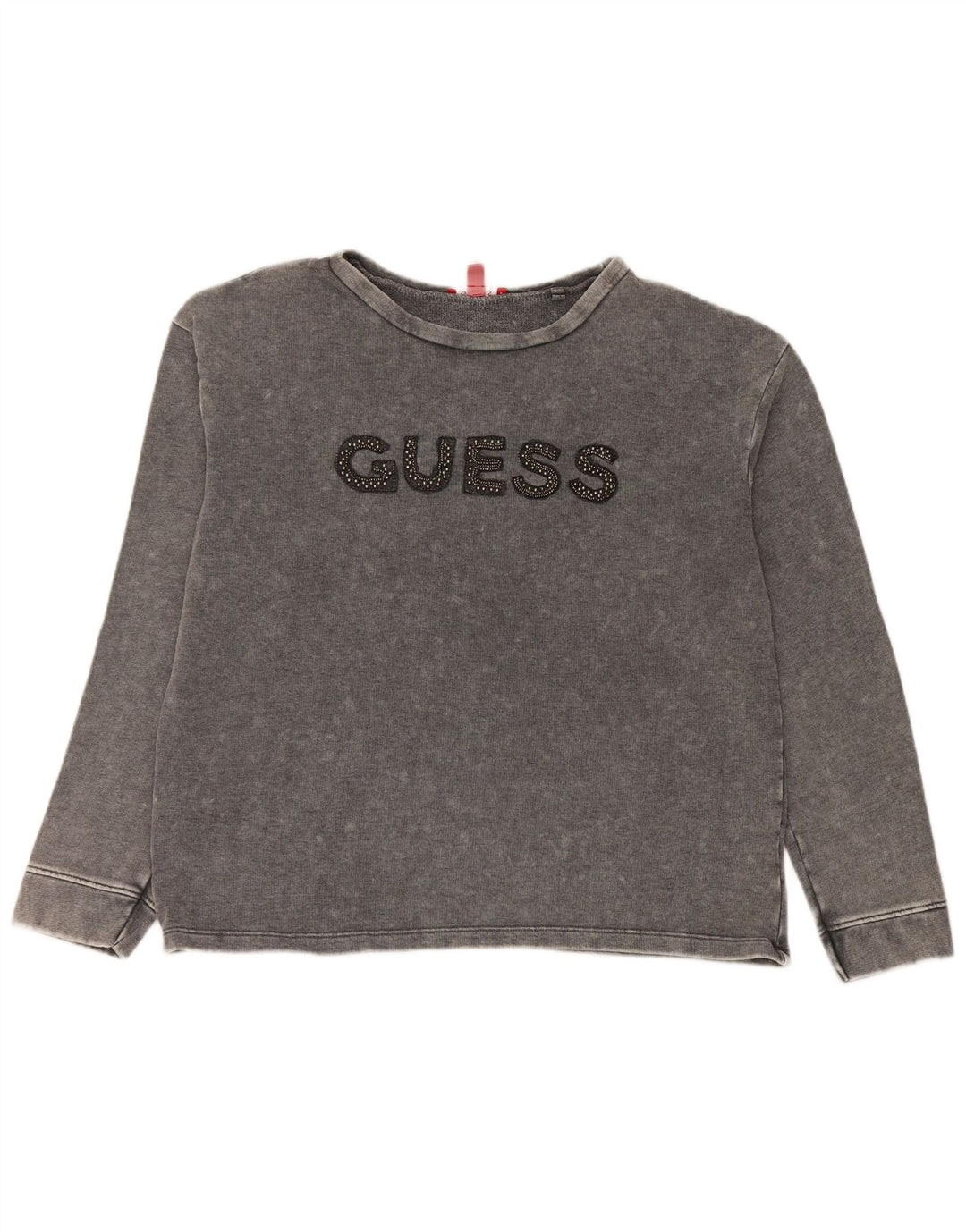 Guess Womens Graphic Sweatshirt Jumper UK 16 Large Grey Cotton