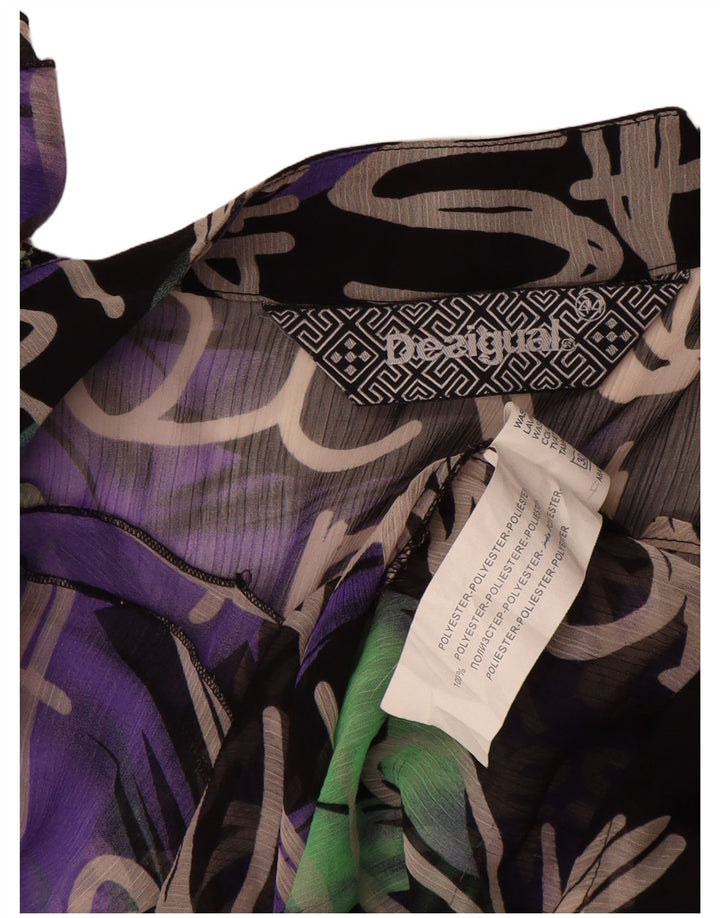 Desigual Womens Graphic Shirt Blouse EU 44 XL Multicoloured Polyester