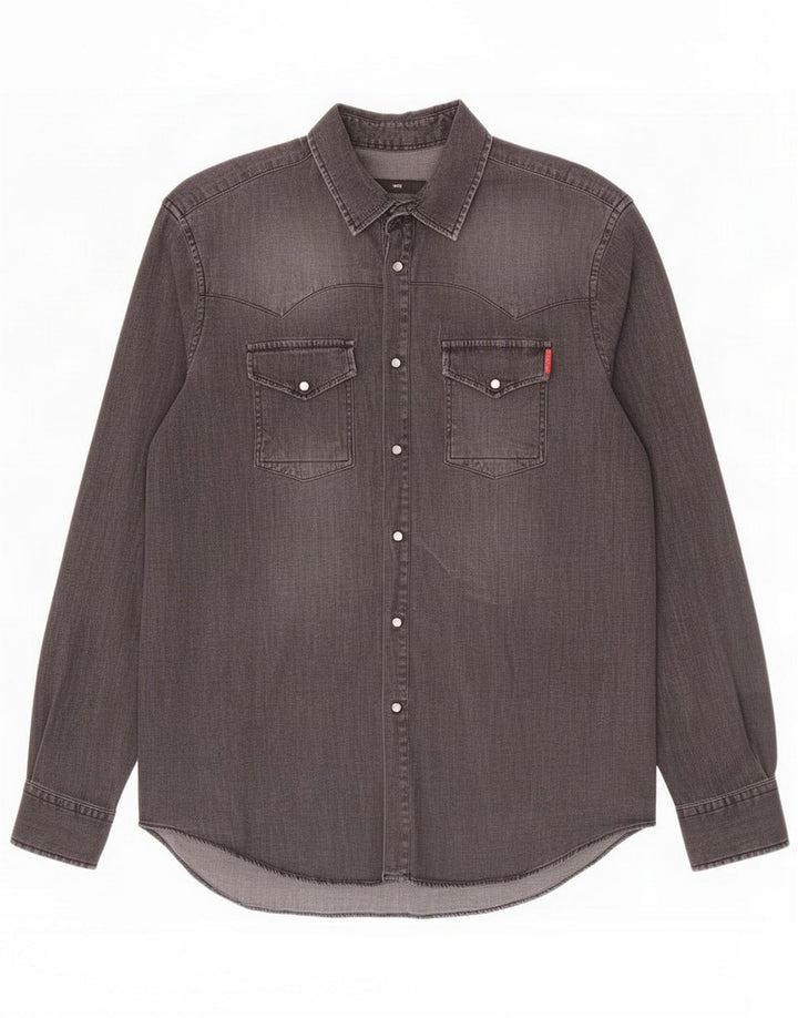 Liu Jo Mens Denim Shirt Large Grey Cotton
